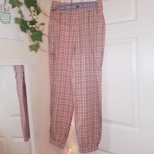 Pink plaid pants